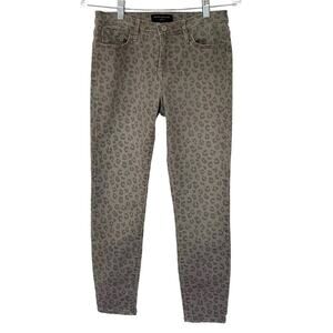 BANANA REPUBLIC Gray Leopard Print Skinny Fit Jeans Size 26 Ankle Length Casual